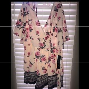 Floral pink romper